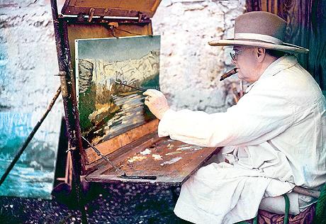 churchill winston painting paintings sir artist life easel his artfixdaily paint british late started artists who brush 1935 represent january