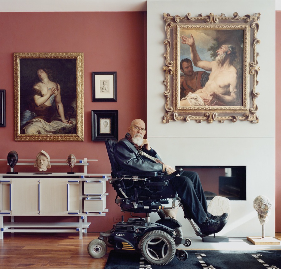 Chuck Close with his collection