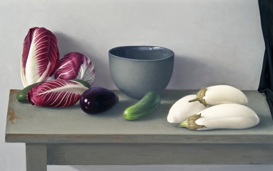 Still Life with White Eggplant and Radicchio, Amy Weiskopf
