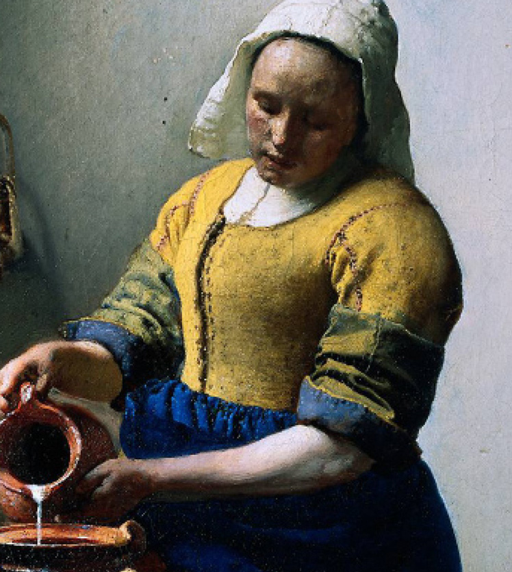 Vermeer's Milkmaid, detail