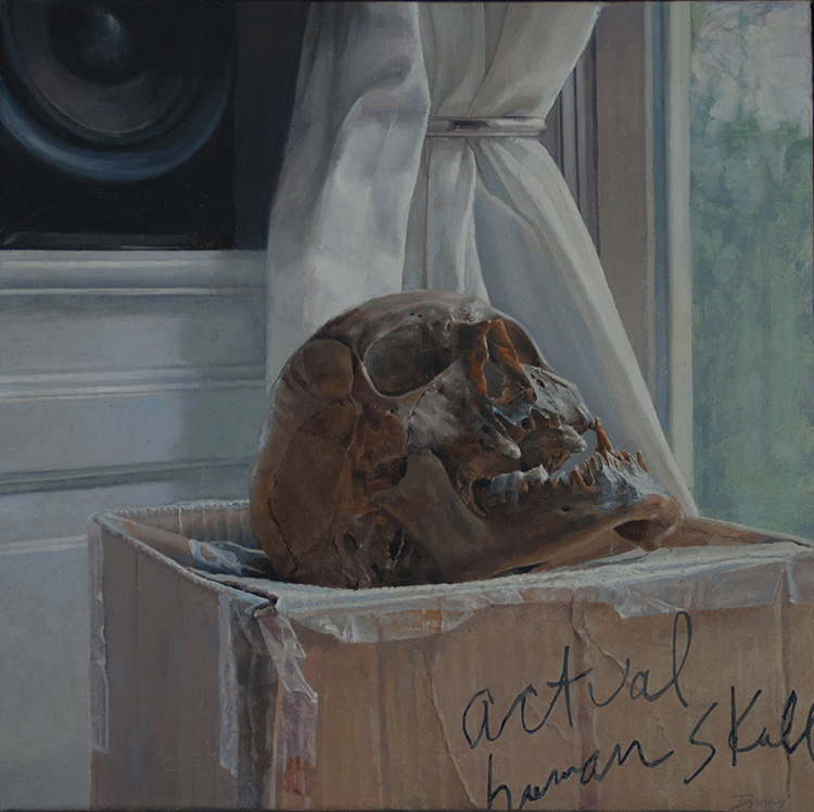 Human Skull circa 1930, oil on linen