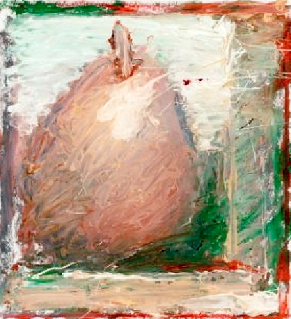 Bill Creevy, Small Pear, oil on multimedia board, 5"x4"