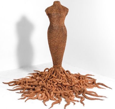 Medusa, handmade copper chain mail 