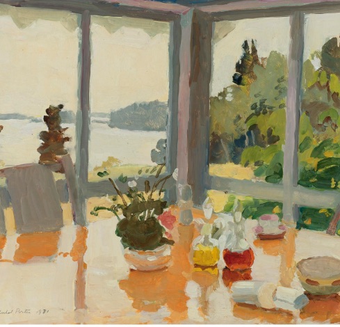 The Table on the Porch, Fairfield Porter, oil on masonite, 1971, 18x24