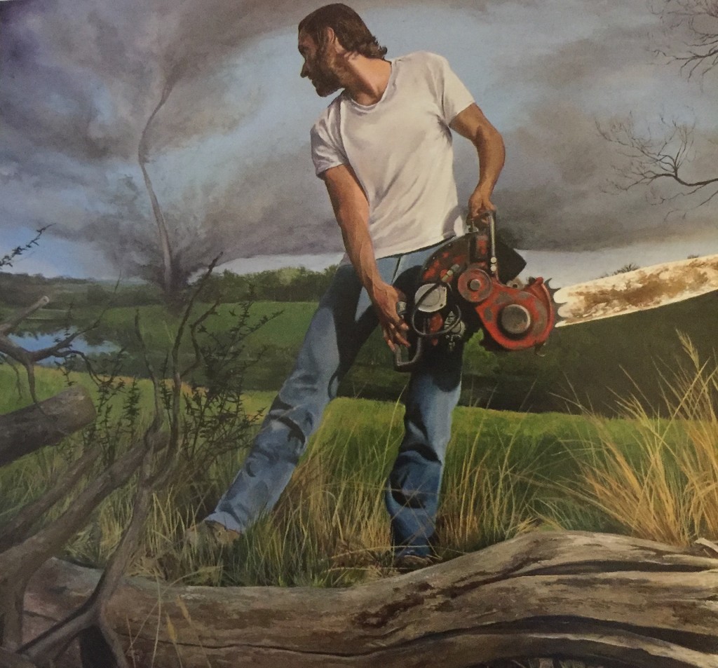 Taking On Twisters, Here Comes the Vortex, Kevin Muente, oil on canvas, 36" x 48" 
