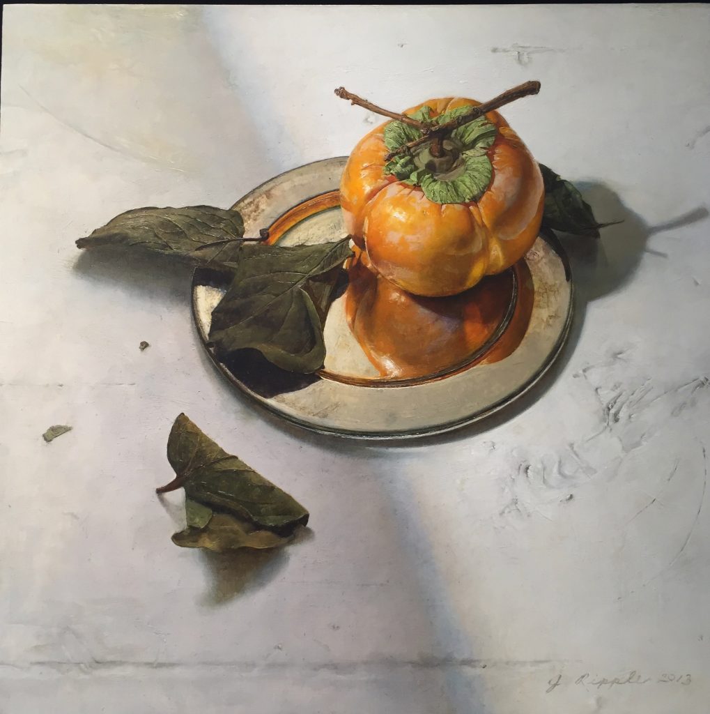Persimmon, oil on panel, Jeffrey Ripple, Arcadia Contemporary, at L.A. Art Show